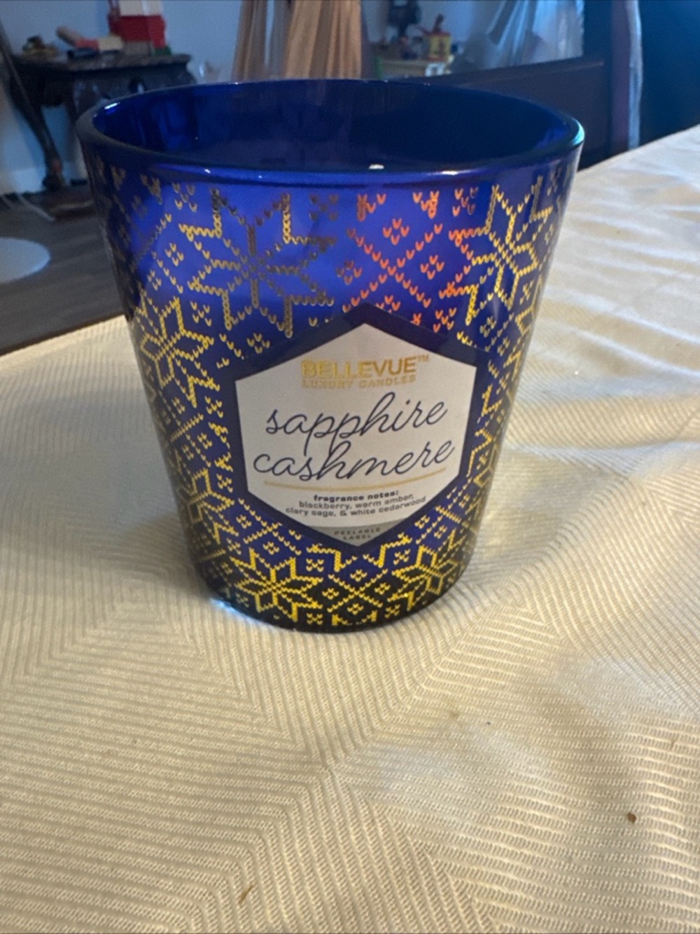 Sapphire Cashmere Blue Decorative Candle